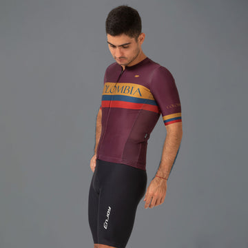 Cycling Jersey MC Colombia Classics Burgundy Masculino